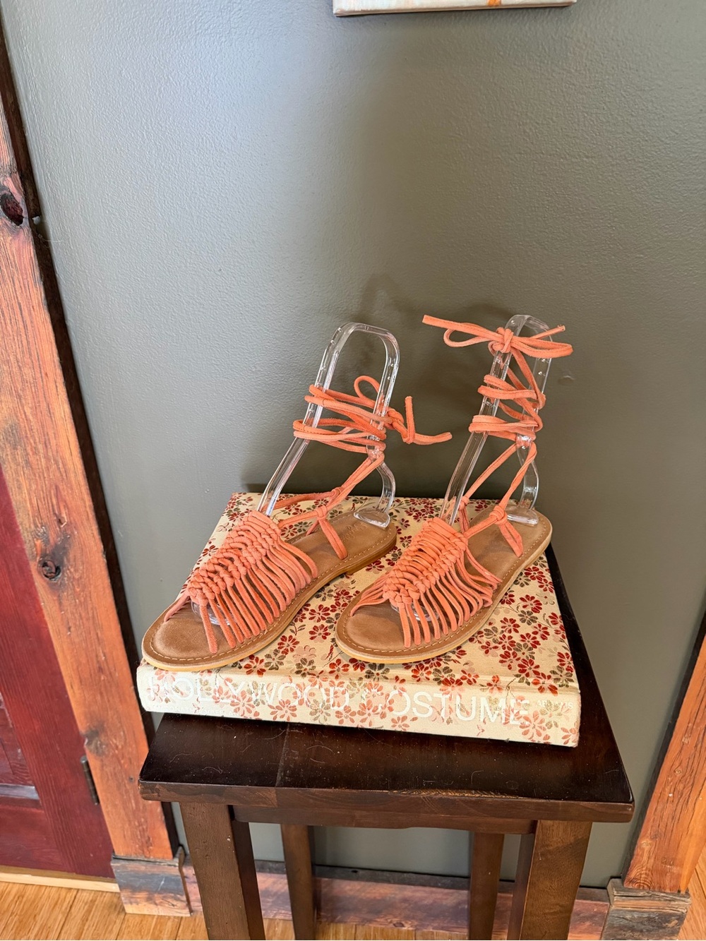 Seychelles Peach Suede Distant Shores Ankle tie Sandals